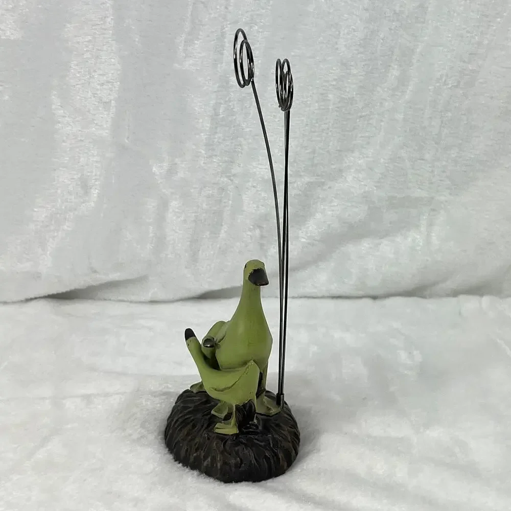 Resin Goose Family Photo Holder Figurine 9.5